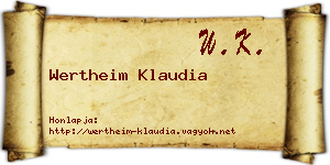 Wertheim Klaudia névjegykártya